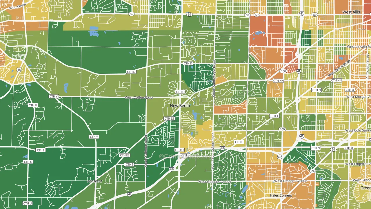 New Berlin, WI Map of Assault Rates