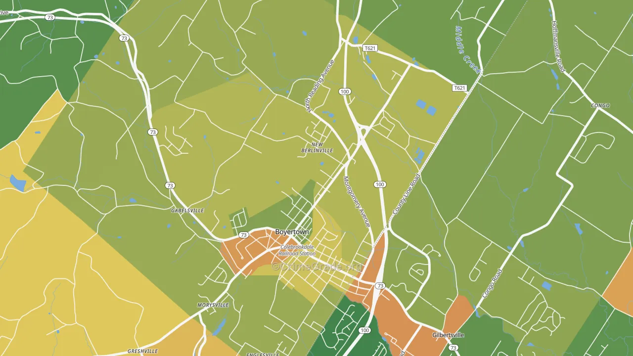 New Berlinville, PA Map of Assault Rates