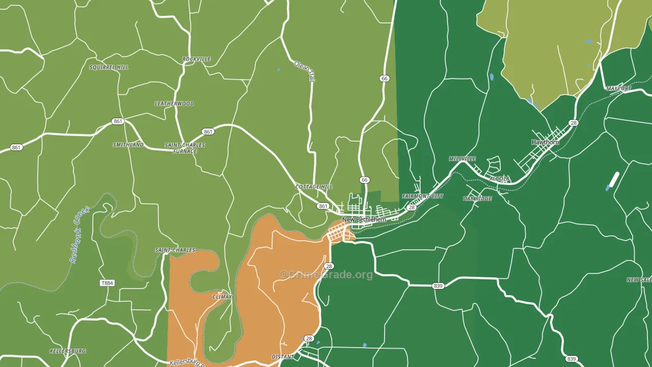 New Bethlehem, PA Map of Assault Rates