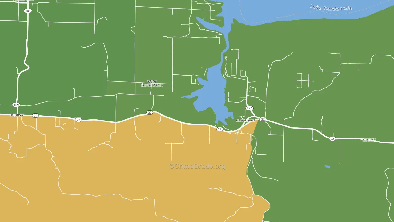 New Blaine, AR Map of Assault Rates
