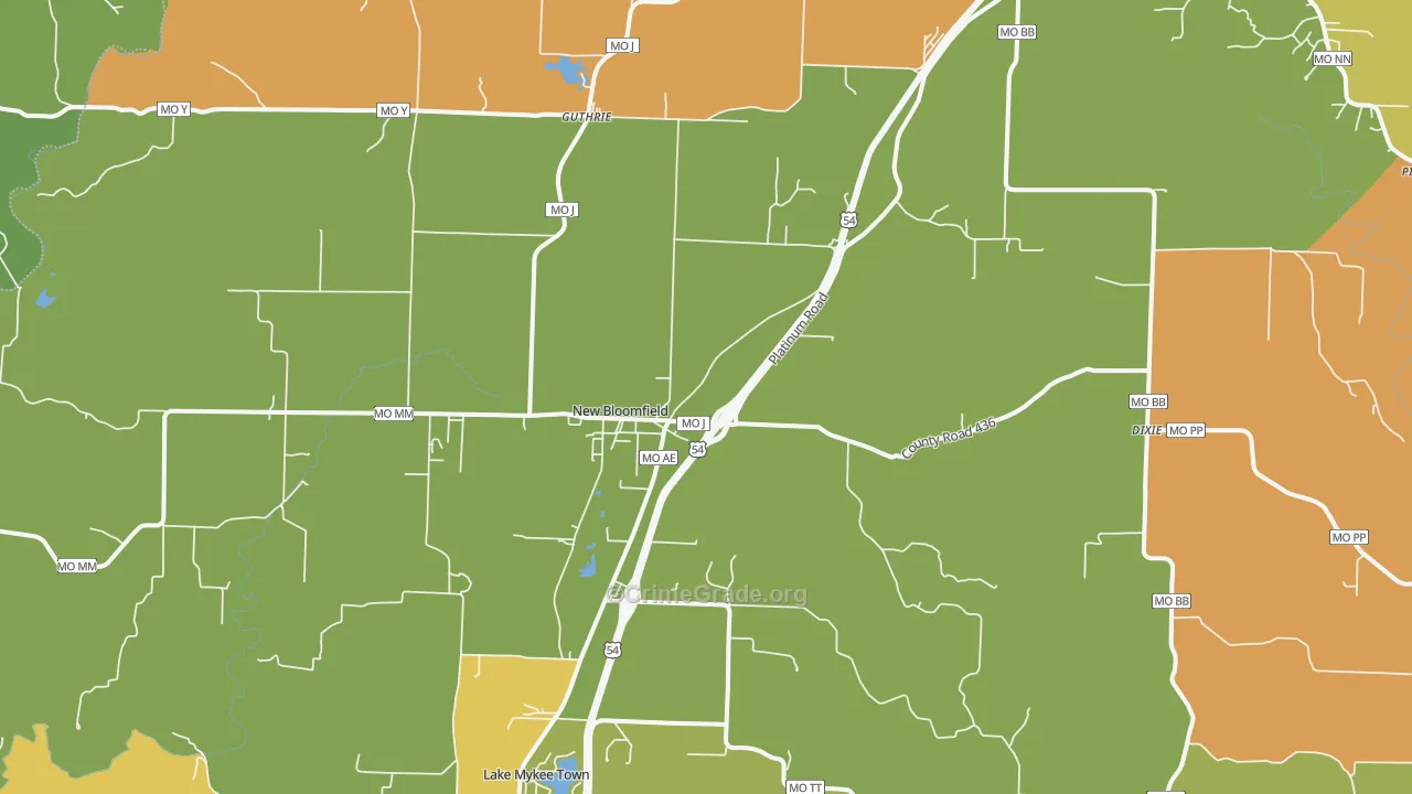 New Bloomfield, MO Map of Assault Rates
