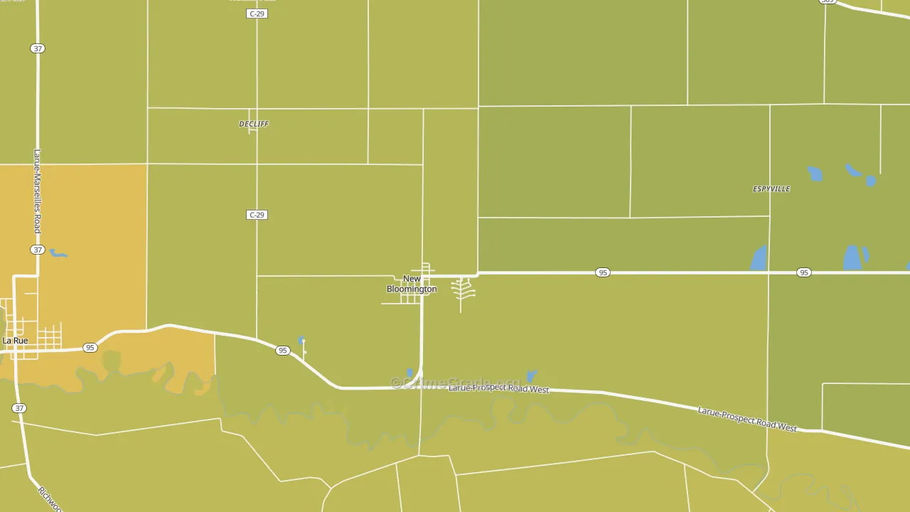 New Bloomington, OH Map of Assault Rates