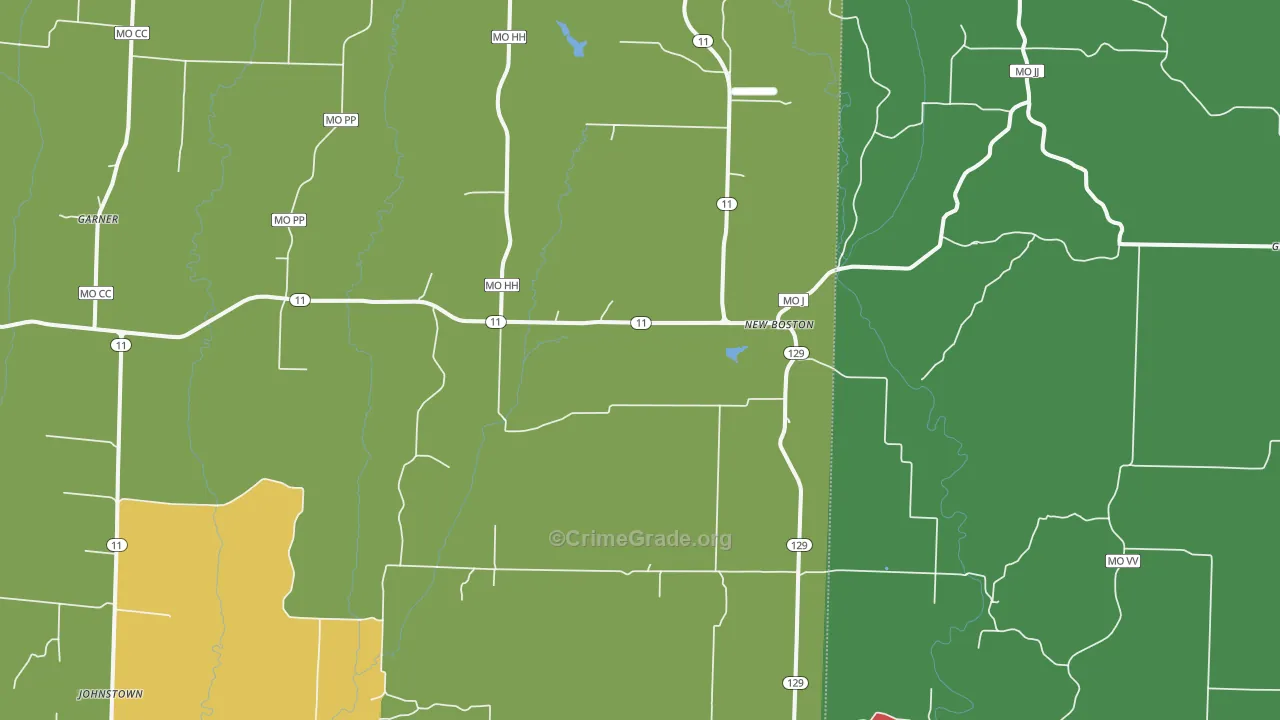 New Boston, MO Map of Assault Rates