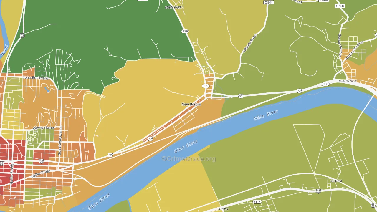 New Boston, OH Map of Assault Rates
