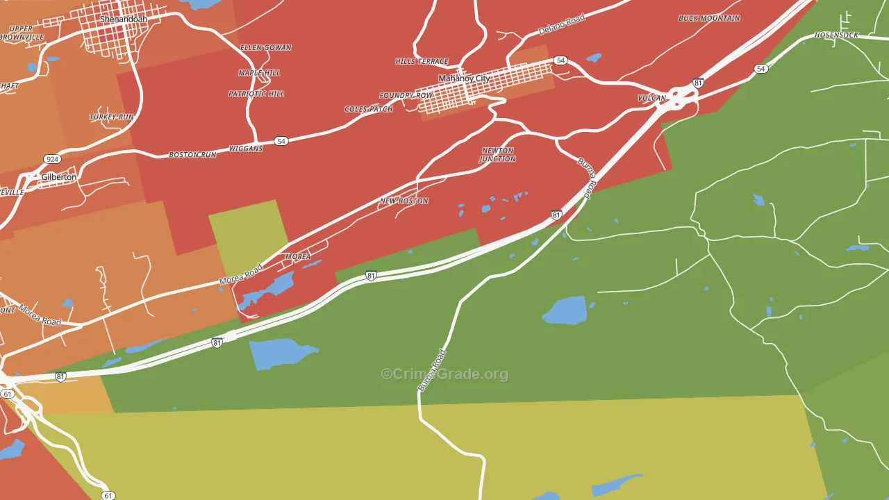 New Boston, PA Map of Assault Rates