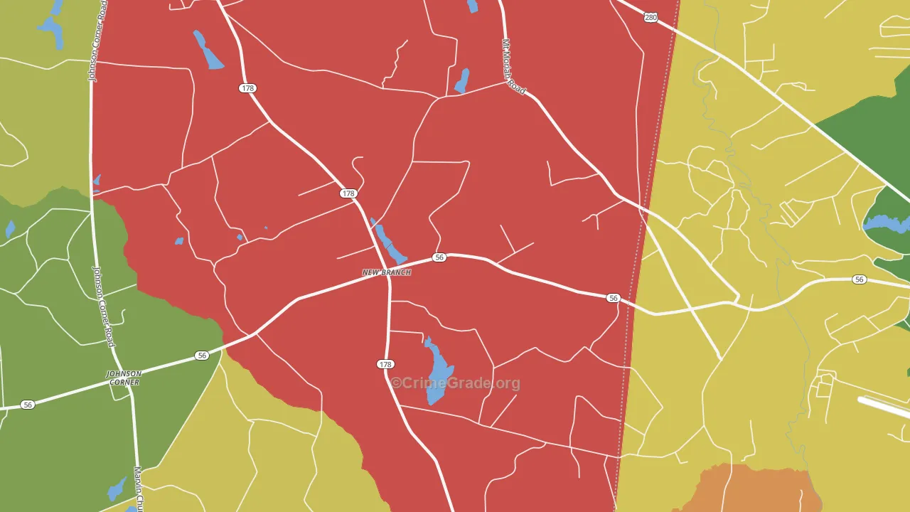 New Branch, GA Map of Assault Rates