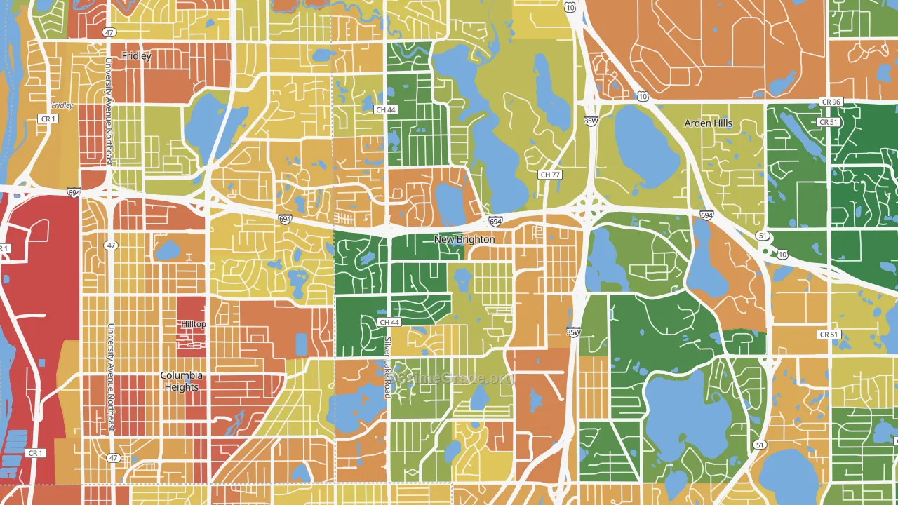 New Brighton, MN Map of Assault Rates
