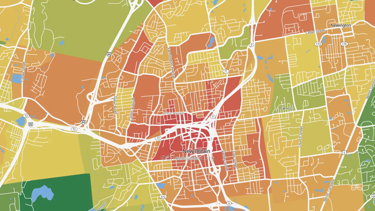 New Britain, CT Map of Assault Rates
