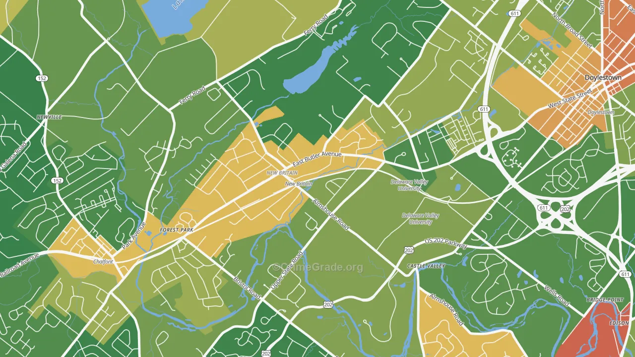 New Britain, PA Map of Assault Rates