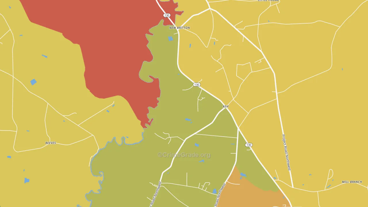New Britton, NC Map of Assault Rates