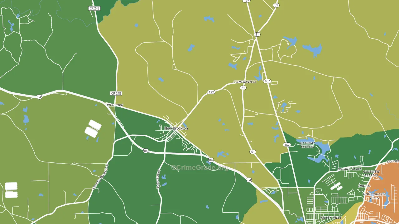 New Brockton, AL Map of Assault Rates
