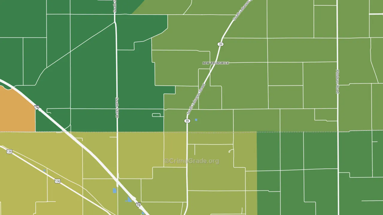 New Brunswick, IN Map of Assault Rates