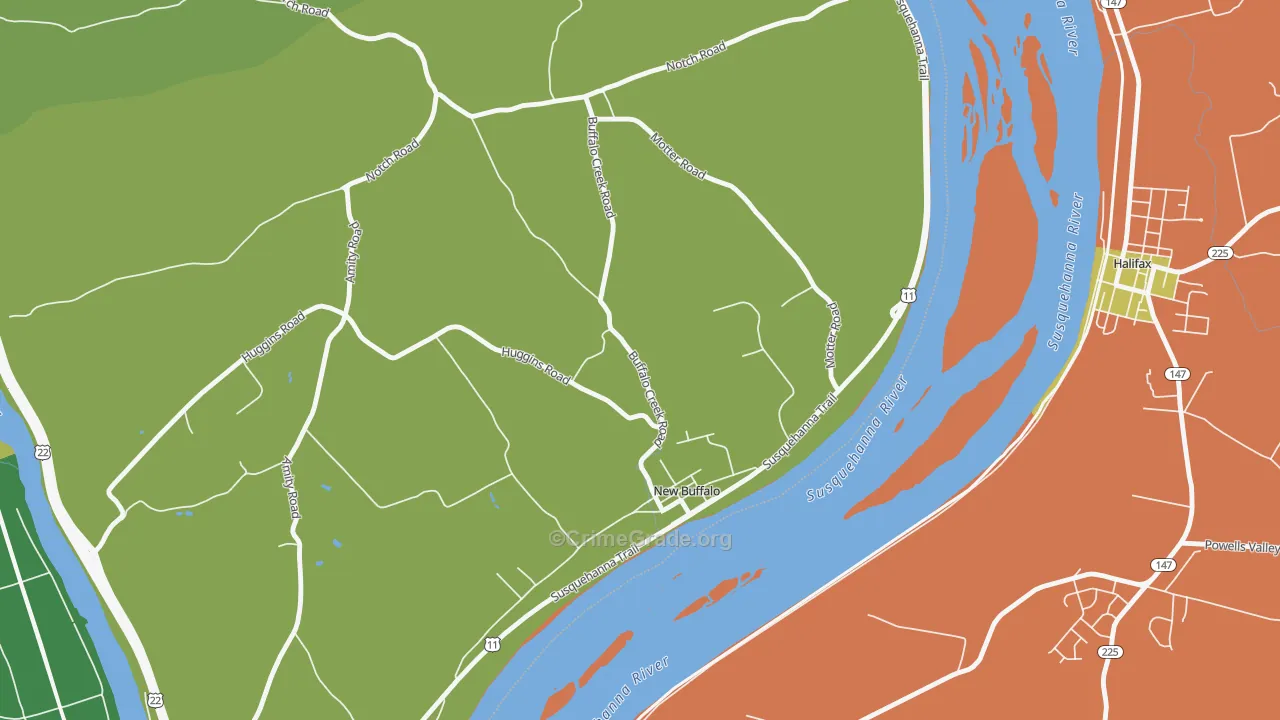 New Buffalo, PA Map of Assault Rates