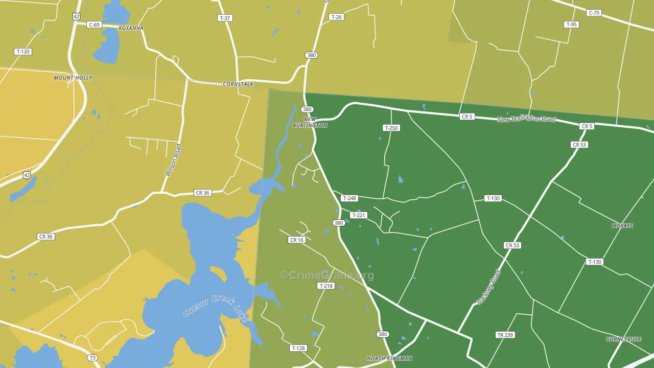 New Burlington, OH Map of Assault Rates
