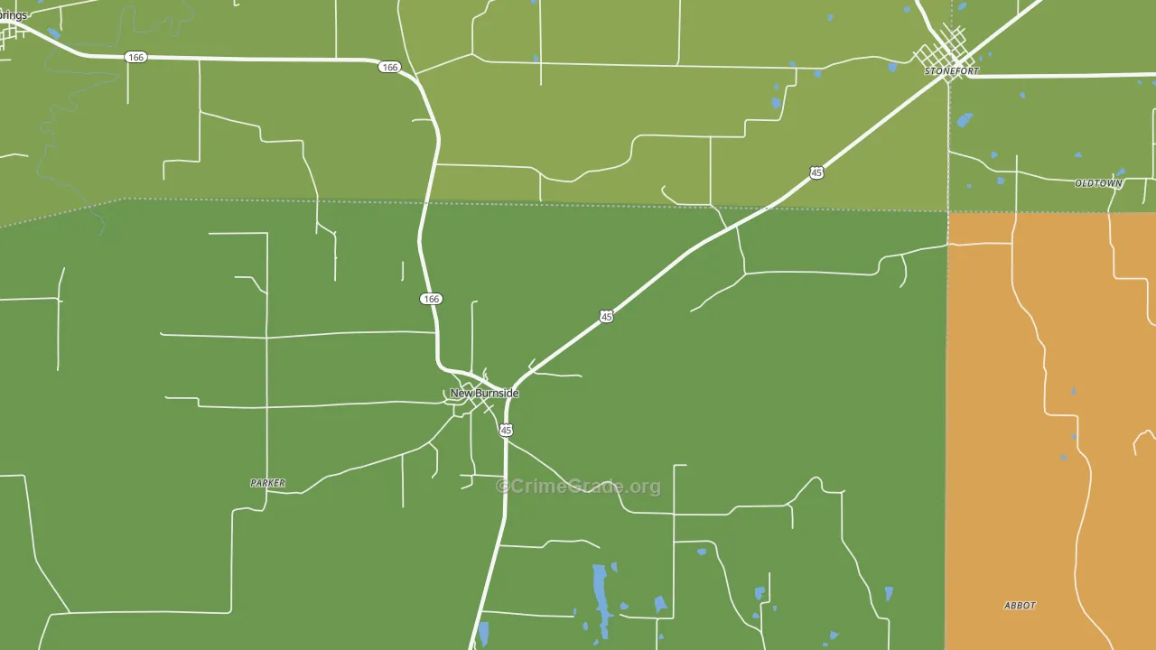 New Burnside, IL Map of Assault Rates