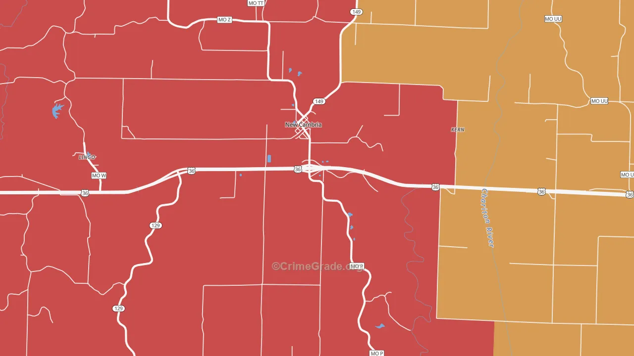 New Cambria, MO Map of Assault Rates
