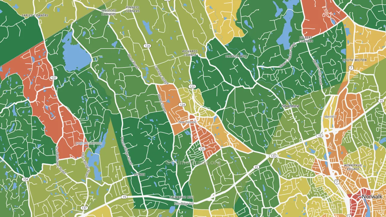 New Canaan, CT Map of Assault Rates