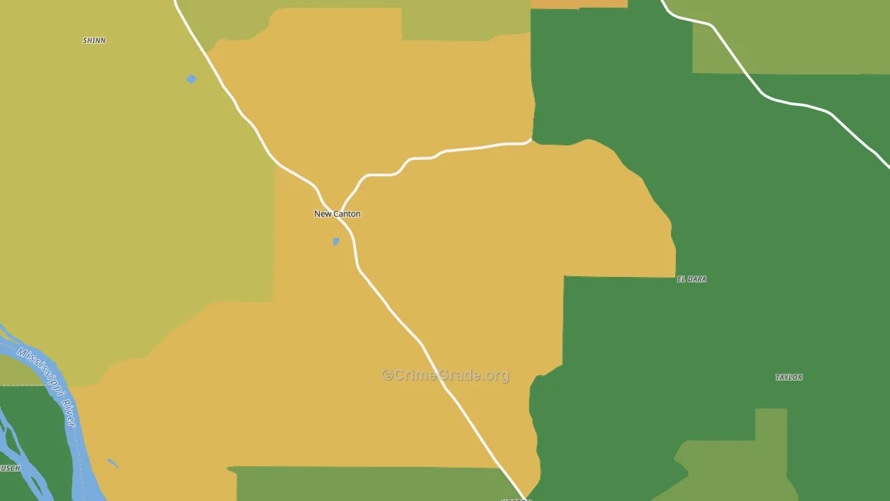 New Canton, IL Map of Assault Rates