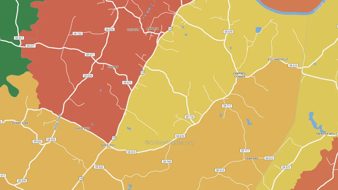 New Canton, VA Map of Assault Rates