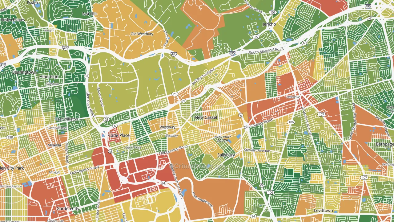New Cassel, NY Map of Assault Rates