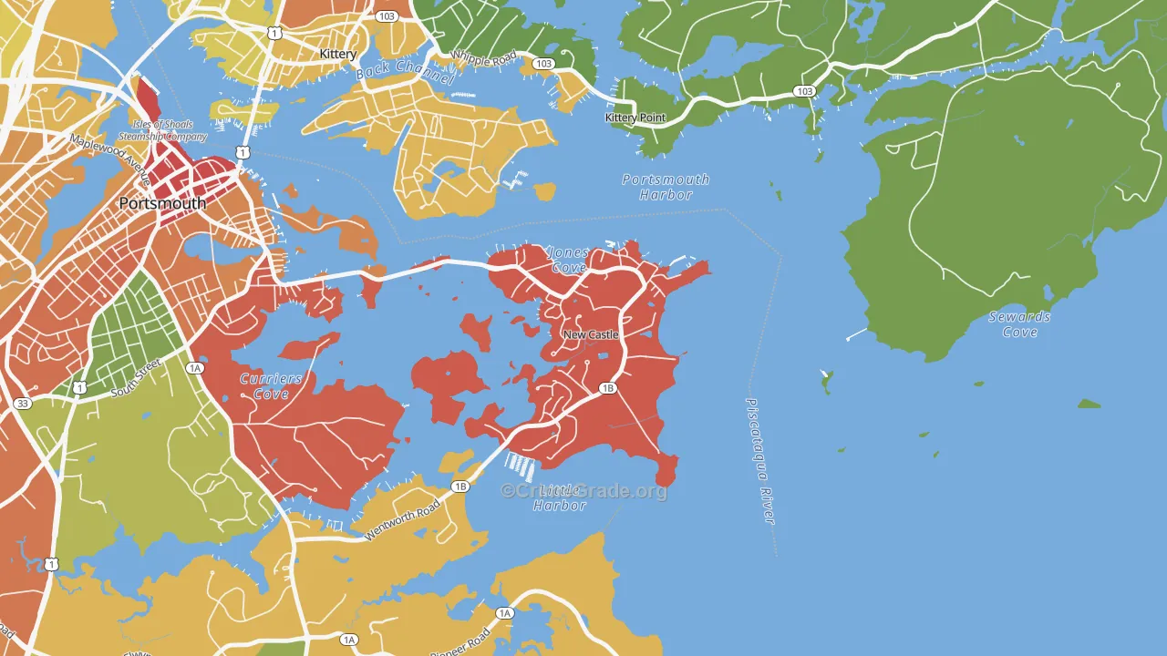 New Castle, NH Map of Assault Rates