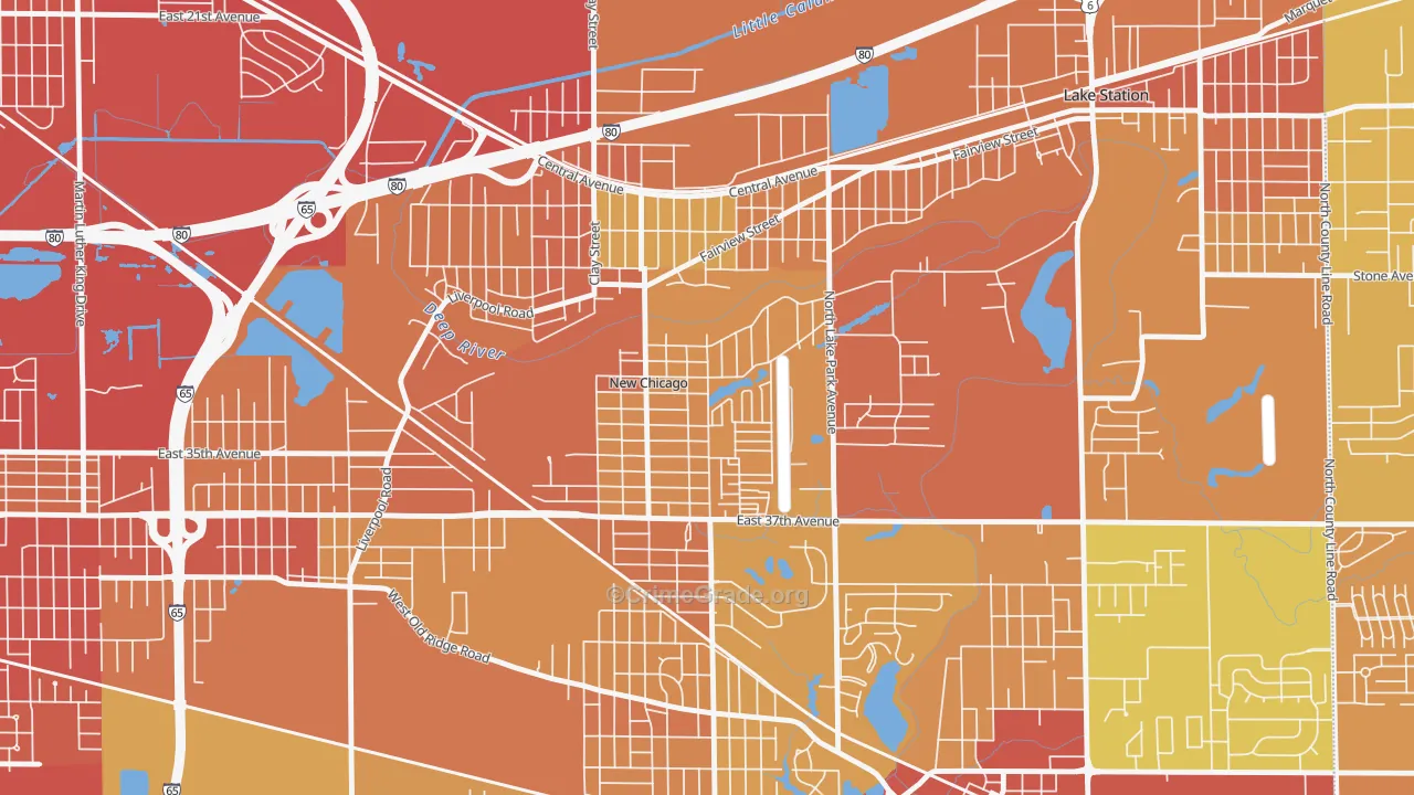 New Chicago, IN Map of Assault Rates