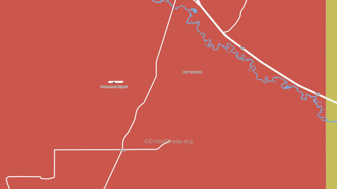 New Chicago, MT Map of Assault Rates