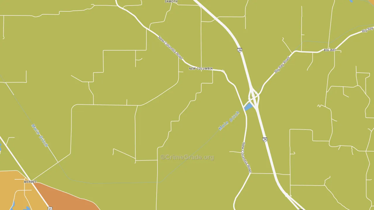 New Columbia, IL Map of Assault Rates