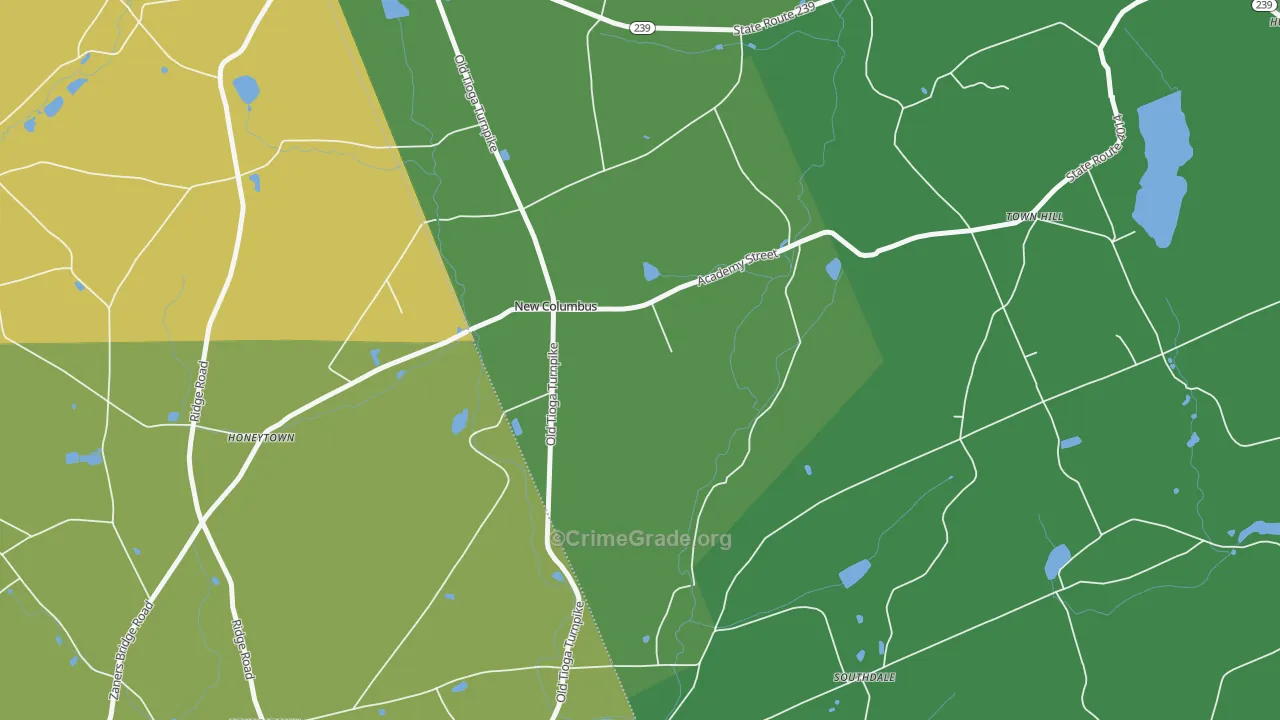New Columbus, PA Map of Assault Rates