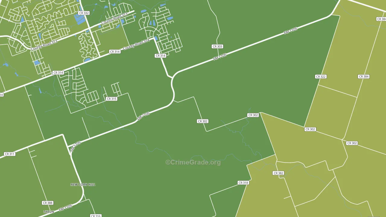 New Corn Hill, TX Map of Assault Rates