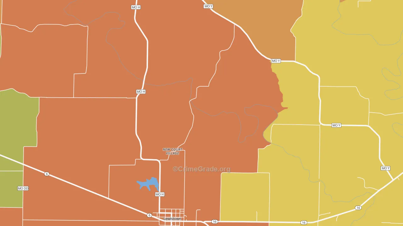 New Court Village, MO Map of Assault Rates
