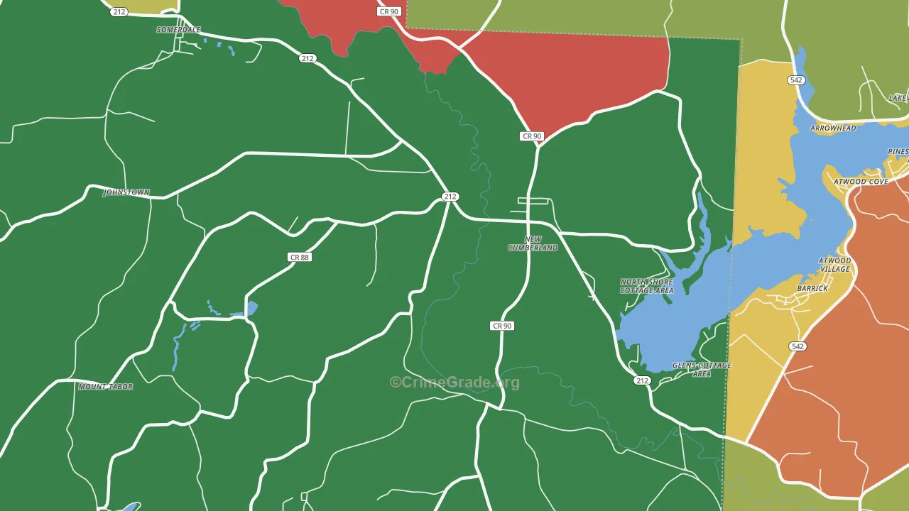 New Cumberland, OH Map of Assault Rates