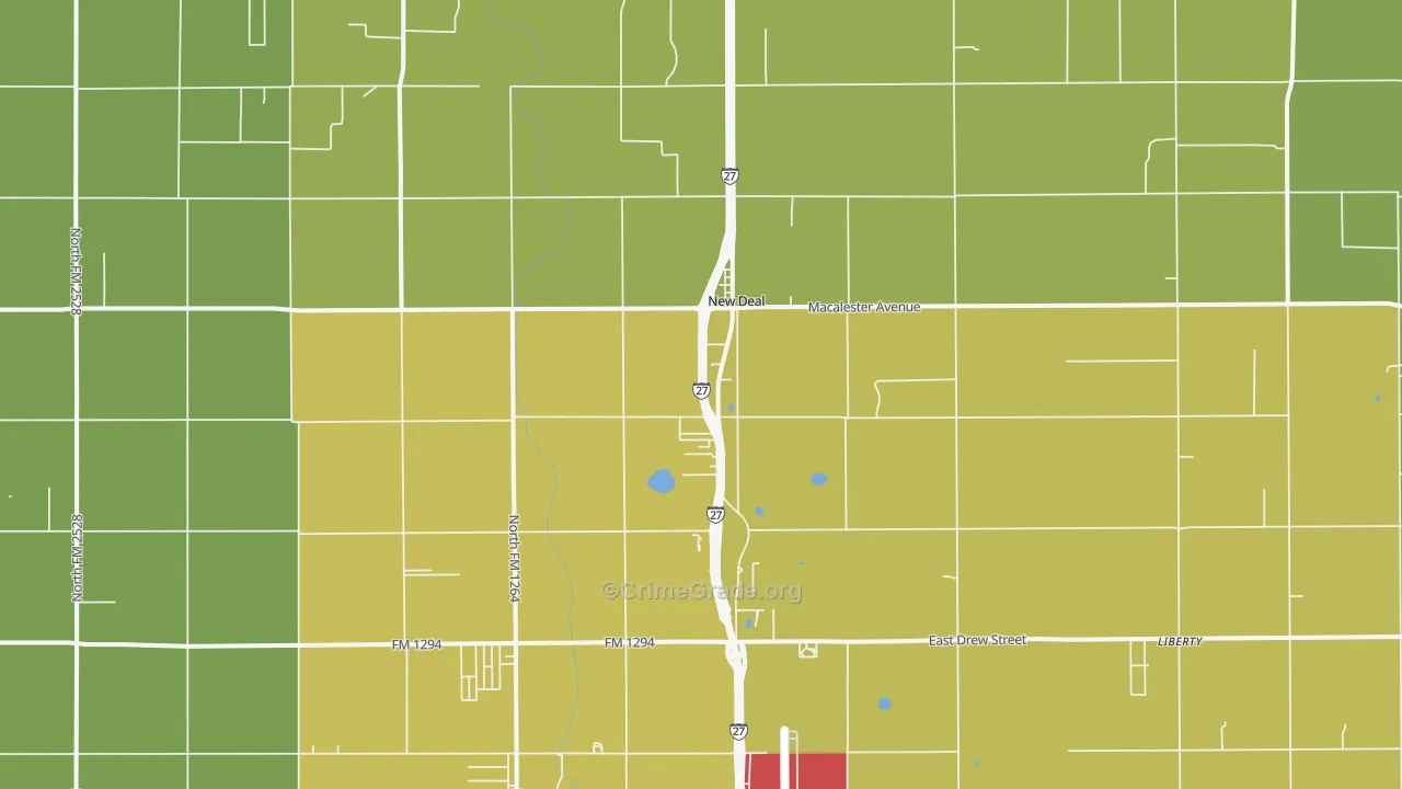New Deal, TX Map of Assault Rates