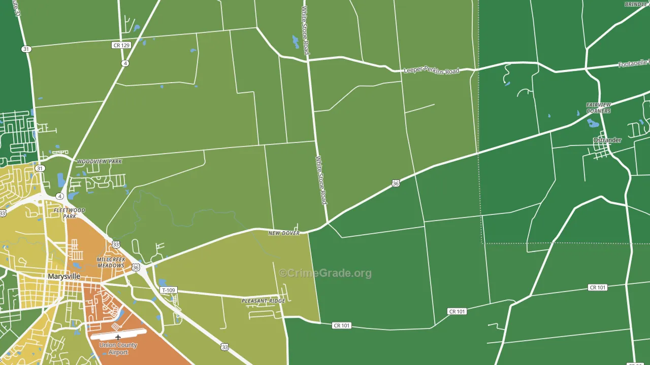 New Dover, OH Map of Assault Rates