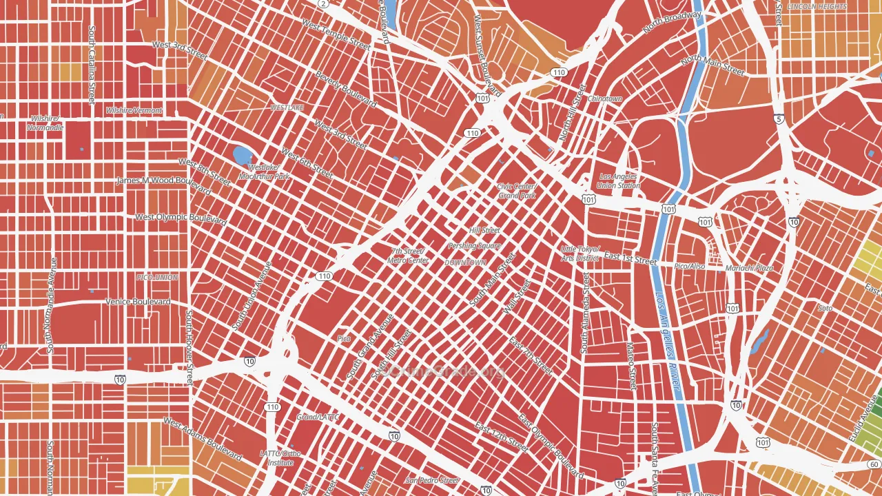 New Downtown, Los Angeles, CA Map of Assault Rates