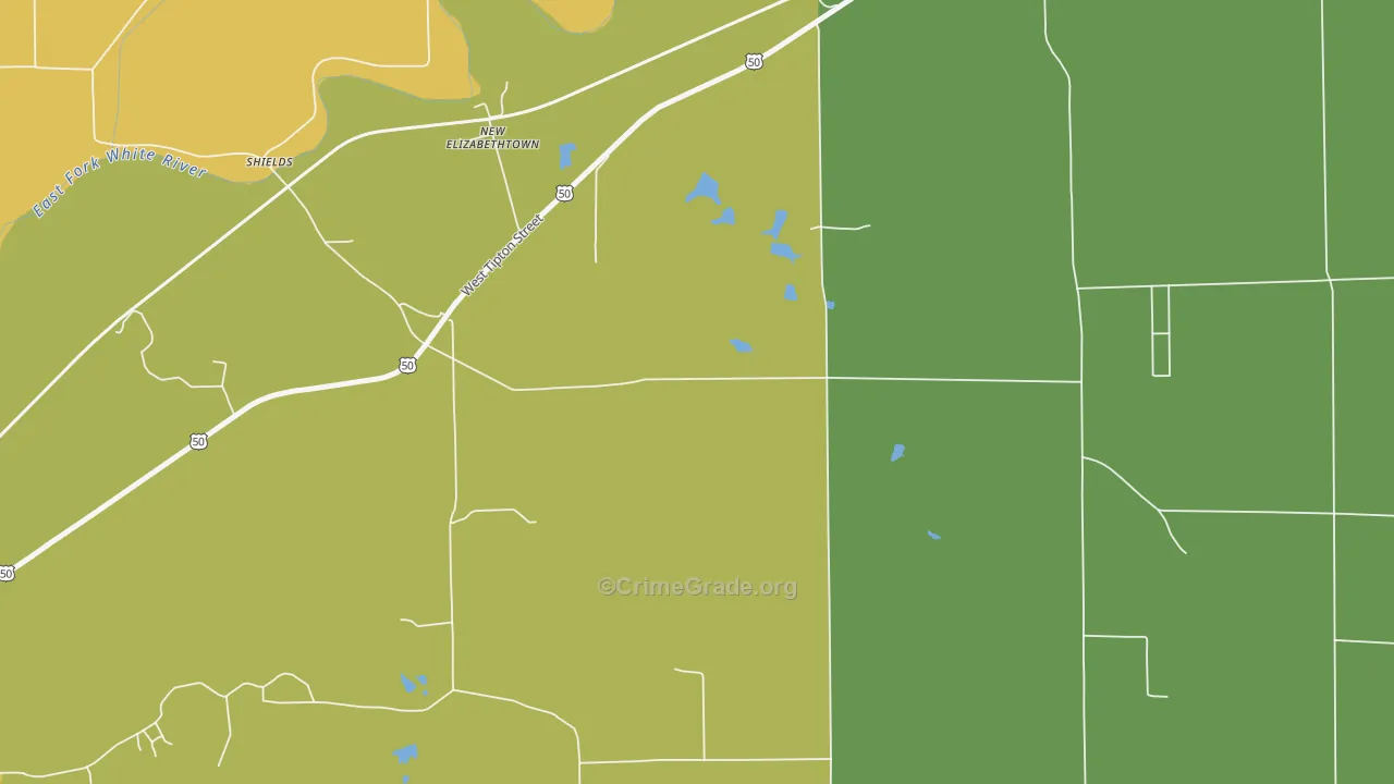 New Elizabethtown, IN Map of Assault Rates