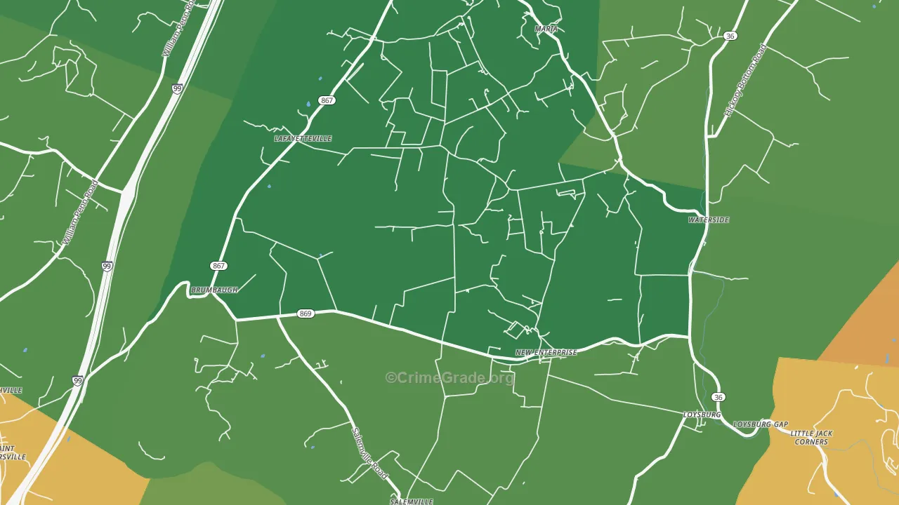New Enterprise, PA Map of Assault Rates