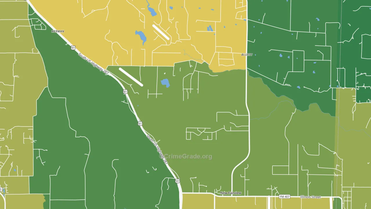 New Fairview, TX Map of Assault Rates