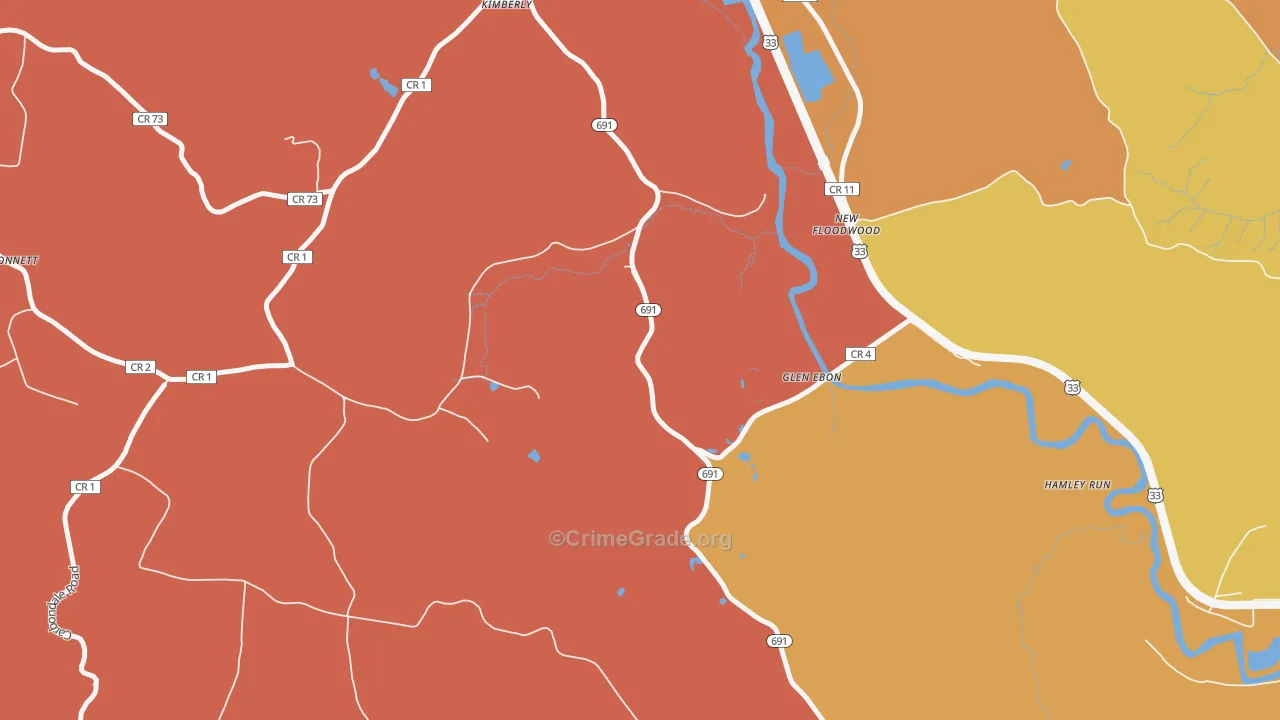 New Floodwood, OH Map of Assault Rates