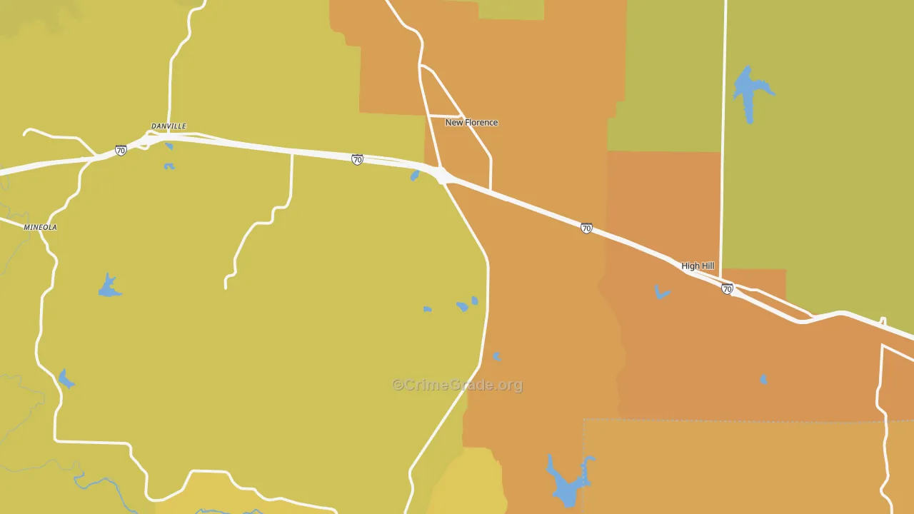 New Florence, MO Map of Assault Rates