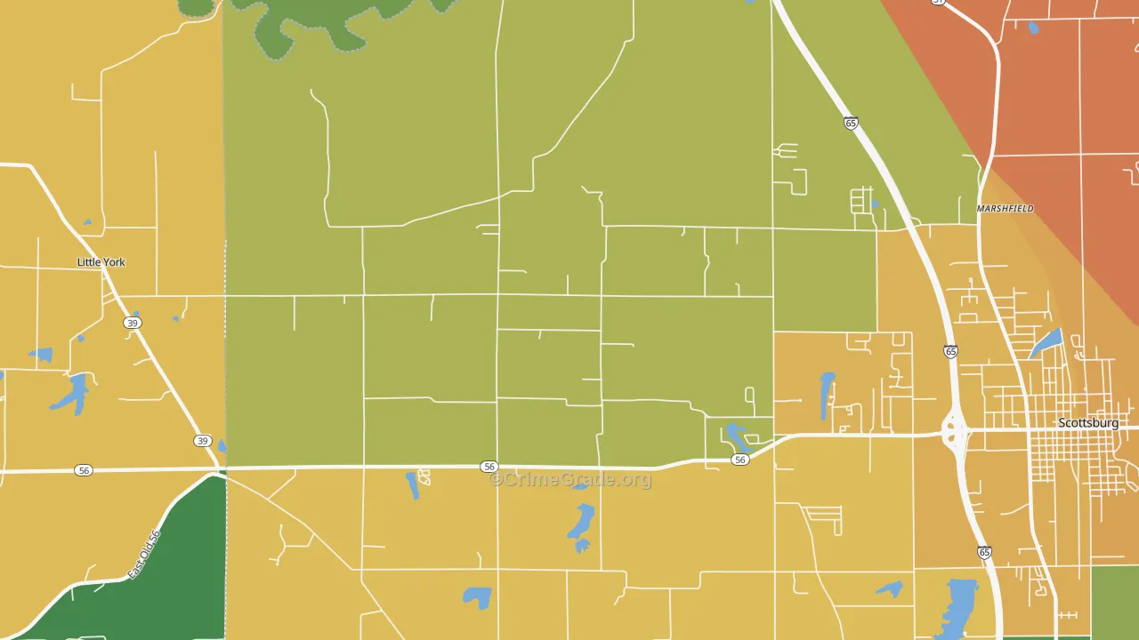 New Frankfort, IN Map of Assault Rates