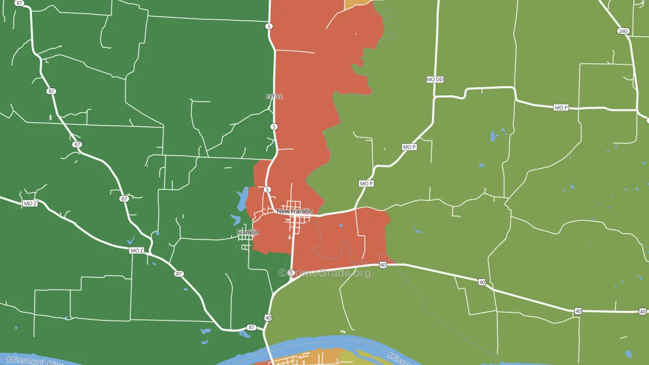 New Franklin, MO Map of Assault Rates