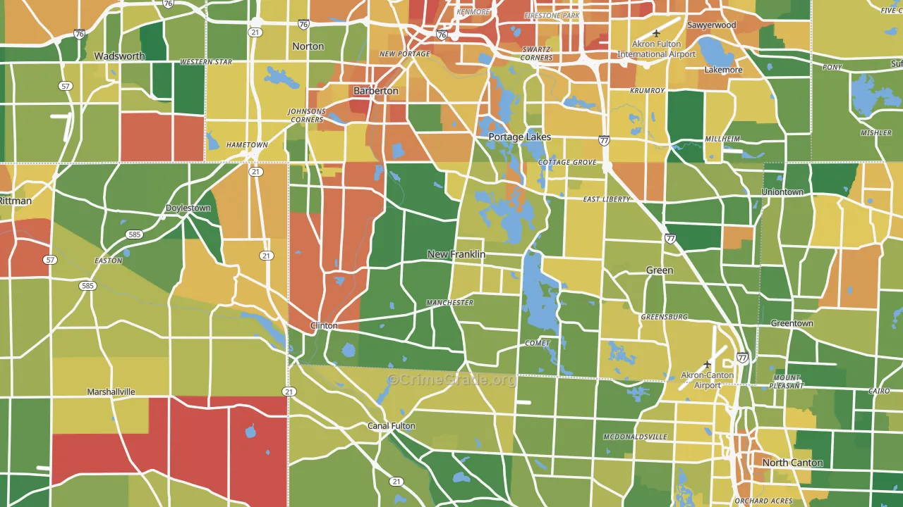 New Franklin, OH Map of Assault Rates
