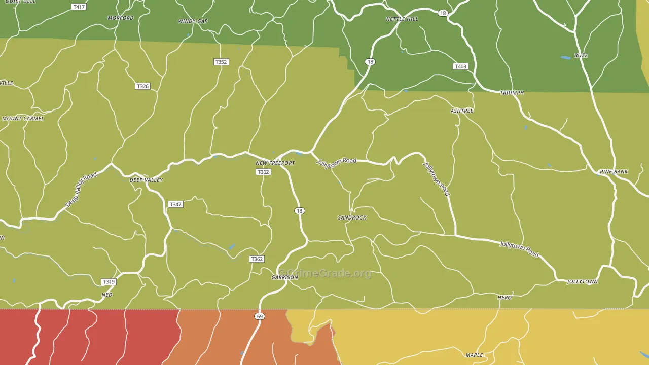 New Freeport, PA Map of Assault Rates