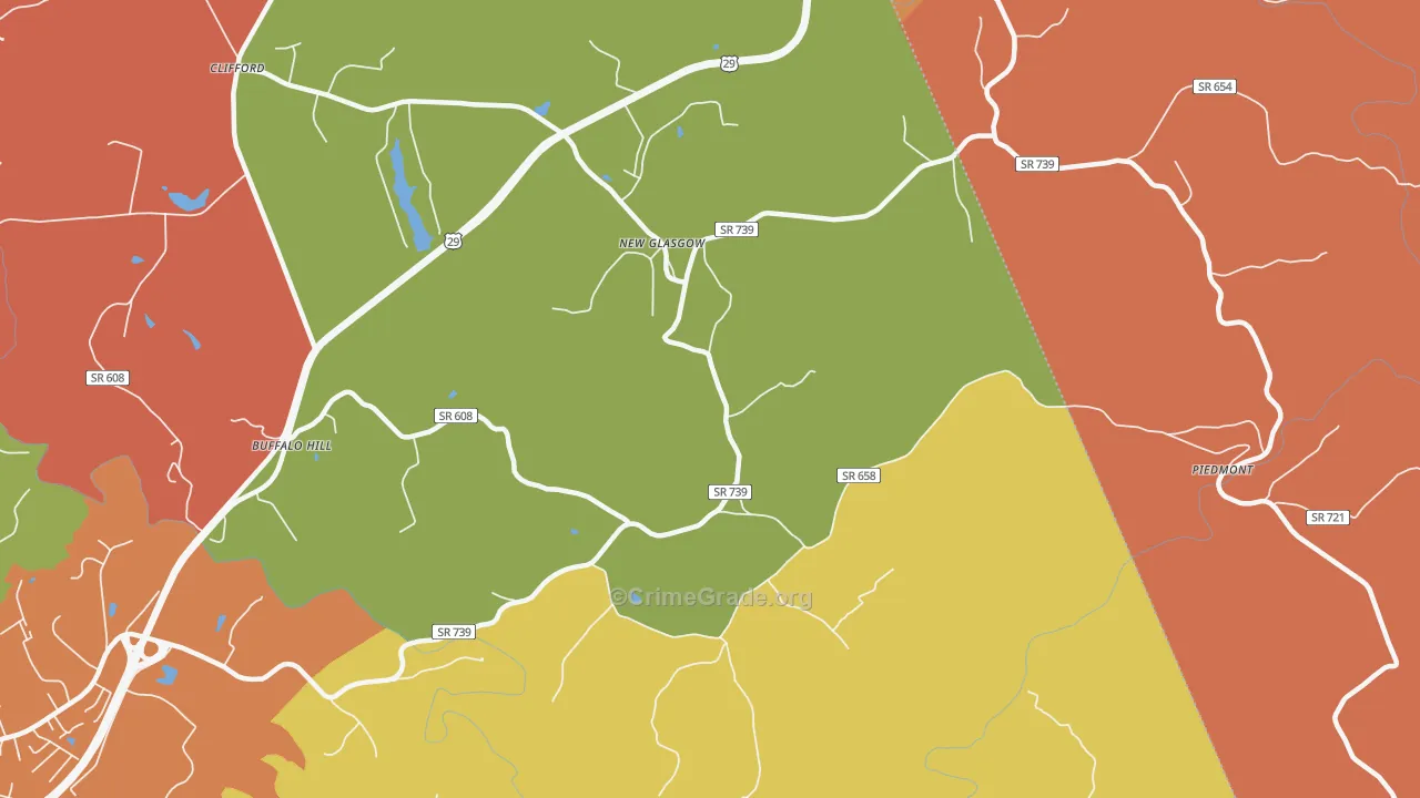 New Glasgow, VA Map of Assault Rates