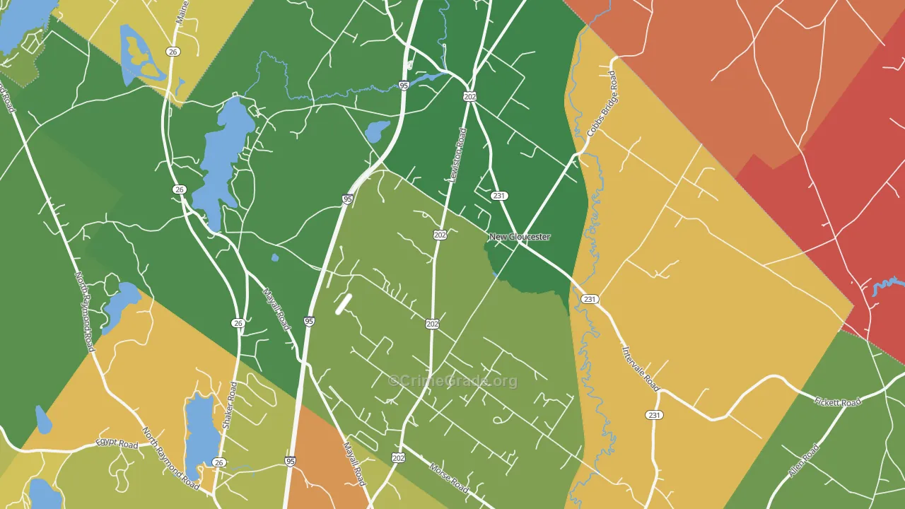 New Gloucester, ME Map of Assault Rates