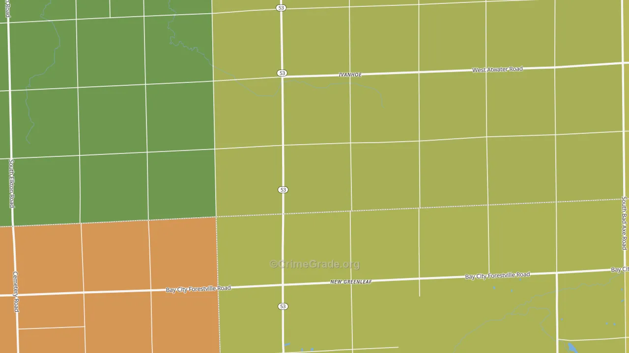 New Greenleaf, MI Map of Assault Rates