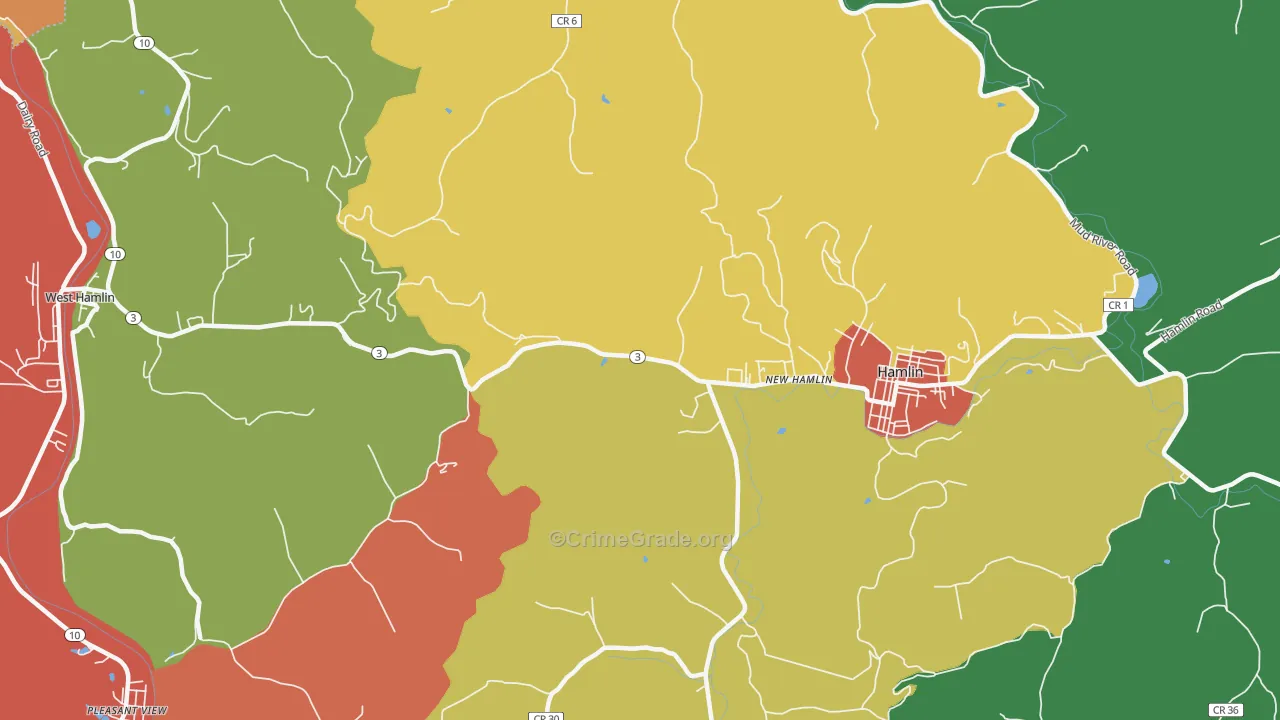 New Hamlin, WV Map of Assault Rates