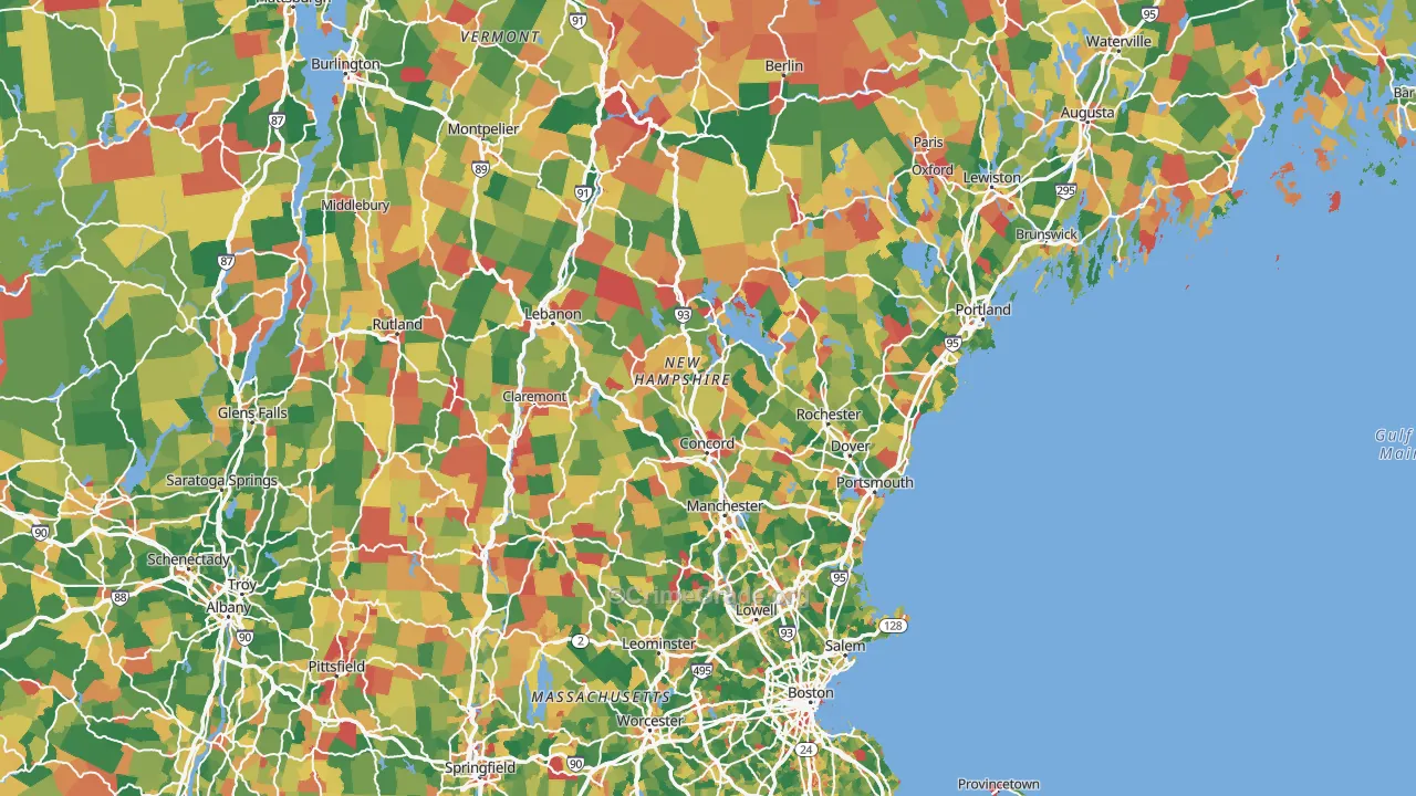 New Hampshire Map of Assault Rates