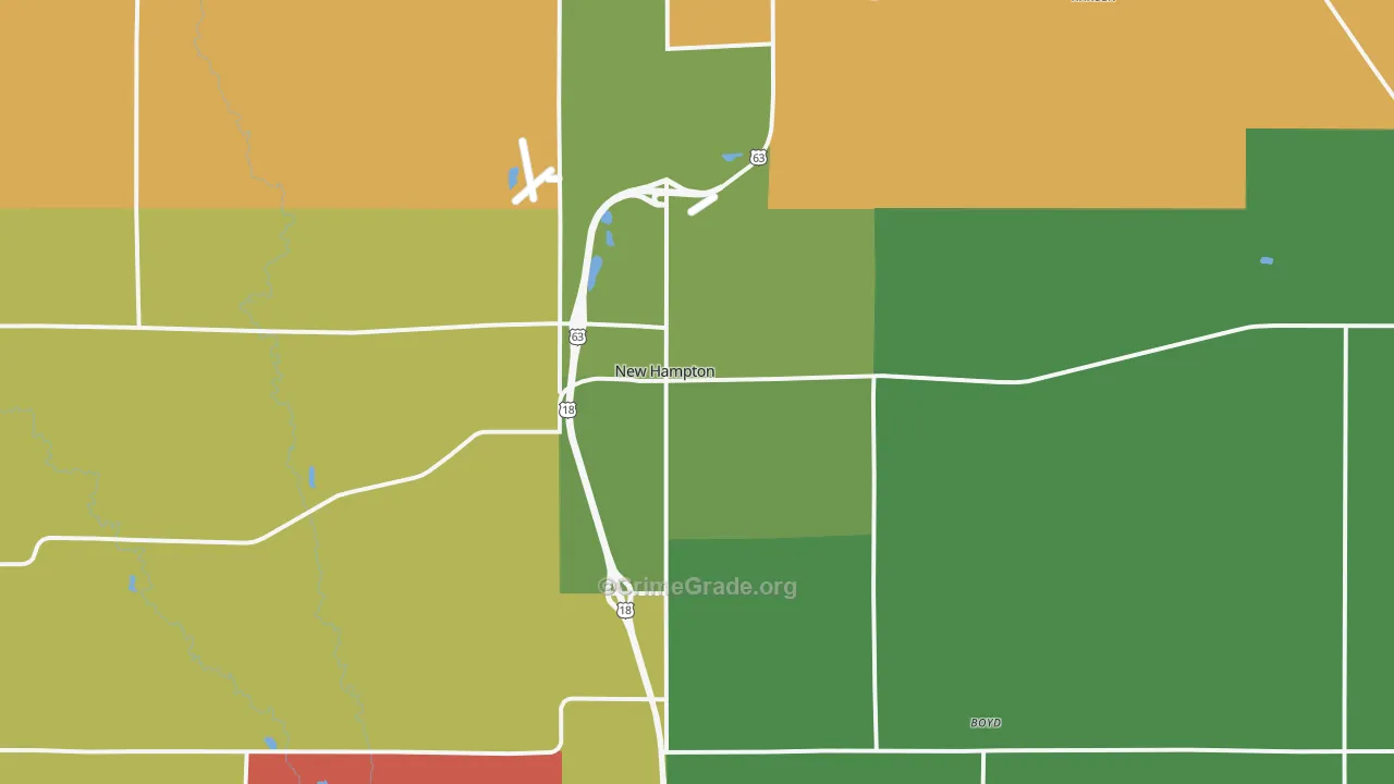 New Hampton, IA Map of Assault Rates
